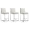 Manhattan Comfort Element 24 Faux Leather Counter Stool in Pearl White and Polished Chrome, PK3 3-CS003-PW - alternate 1